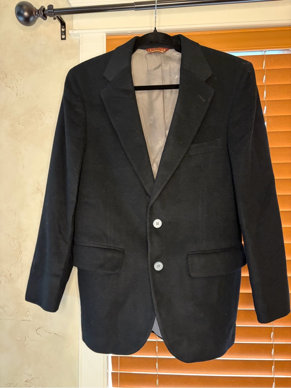 Vintage Nordstrom Cashmere Men's Black Two-Button Sport Coat